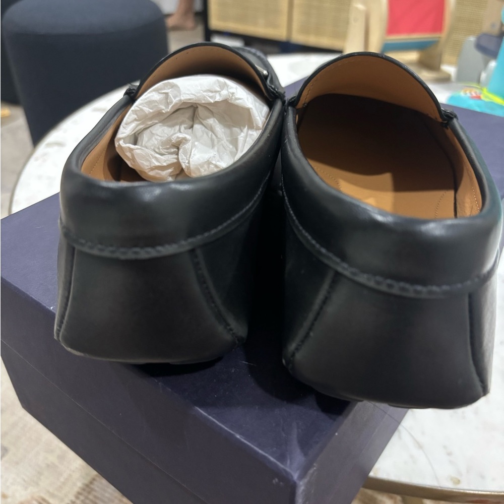 Prada Men's Black Leather Loafers as 7.5 - Picture 3 of 6